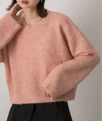 ad thie 부클레 숏 니트 핑크