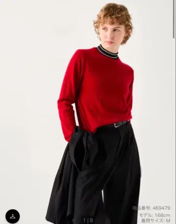 S 유니클로 빨간색 RED 2024 캐시미어 크루넥 스웨터 UNIQLO