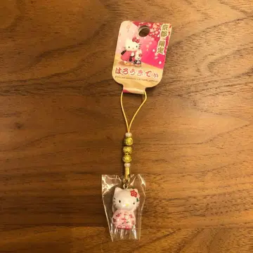 지역 한정 키티 교토 한정판 매듭 2004 쪼글쪼글 구슬 미니 스트랩