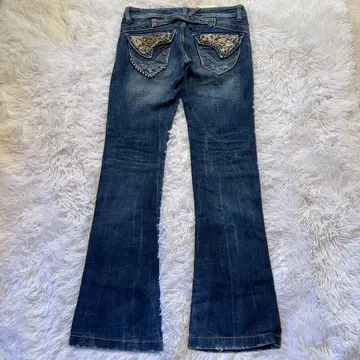 RED PEPPER 레오파드 무늬 포켓 자수 데님 28 Y2K