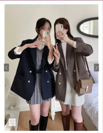 GRL 더블 버튼 테일러드 자켓