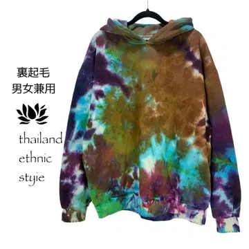 [ 새상품 ] 후드 부착 후드티 속기모 타이다이 염색 남녀 공용 F932