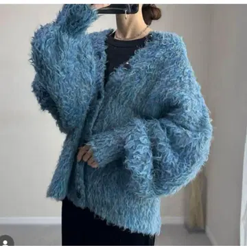 시마무라 hideka MIX 루프 2way 가디건 블루 M