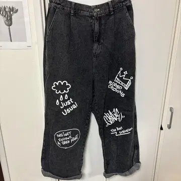 블랙 와이드 팬츠