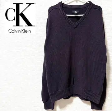 Calvin Klein 캘빈클라인 다크 퍼플 니트 스웨터 XL