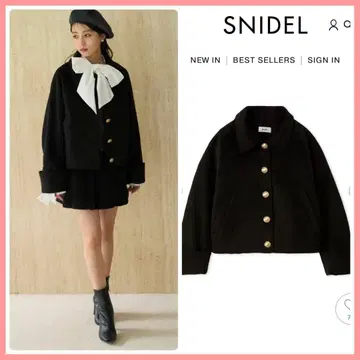 SNIDEL 스텐칼라 메탈 버튼 자켓