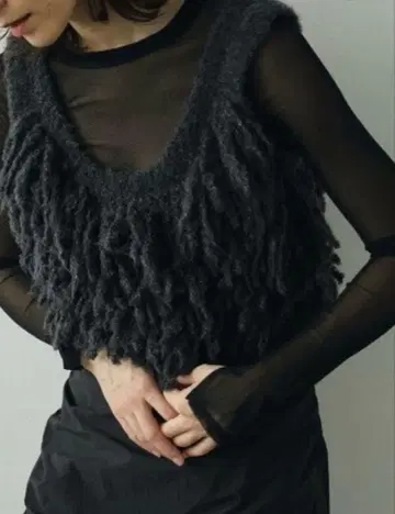 anuke 니트 프린지 뷔스티에