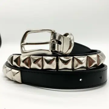 새상품급 스터드 피라미드 1단 벨트 펑크 락 블랙 실버 블랙