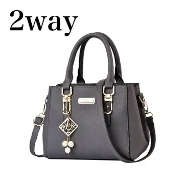 핸드백 숄더백 여성용 다크 그레이 컴팩트 숄더