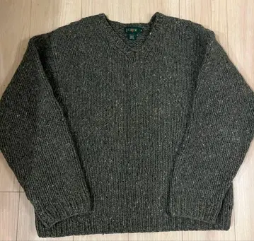 90년대 J.Crew 리브 V넥 울 니트 스웨터 M