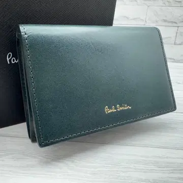 [새상품급] Paul Smith 멀티 스트라이프 명함지갑 가죽 다크 그린