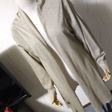 [ 미사용 새상품 ] 골드 라메 긴팔 롱 가디건