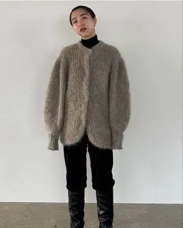 CLANE 클라네 컬러 모헤어 샤기 가디건