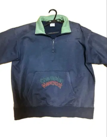 Champion newyork 하프 지퍼 맨투맨