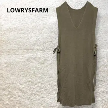LOWRYSFARM 원피스 니트 베스트 2way 브라운 사이드 리본