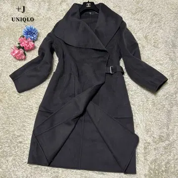 새상품급 유니클로 J 캐시미어 울 블렌드 노카라 코트 캐시미어 혼방