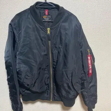 ALPHA INDUSTRIES 블랙 MA-1 플라이트 자켓