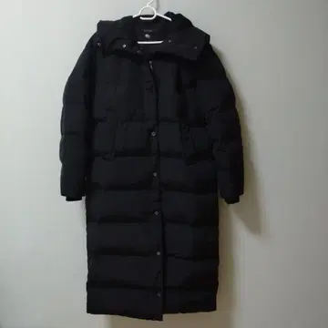 ZARA WOMAN 후드 부착 롱 다운 자켓 블랙