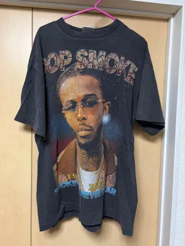귀중 POP SMOKE 부트레그 T셔츠 X-LARGE 다크 그레이