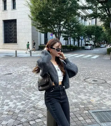 RANCLIC alpaca volume short cardigan