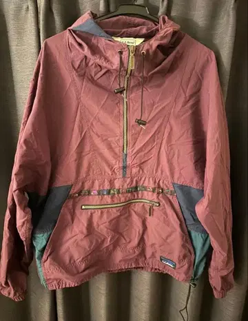 (80s) L.L.Bean 버건디 아노락 후드티