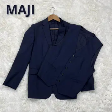 [ MAJI ] 네이비 자켓 & 베스트 A5 실크 혼방 고급 세트