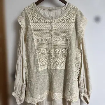 새상품 sm2 하찌 레이스 니트 베스트 아이보리 사만사 모스모스