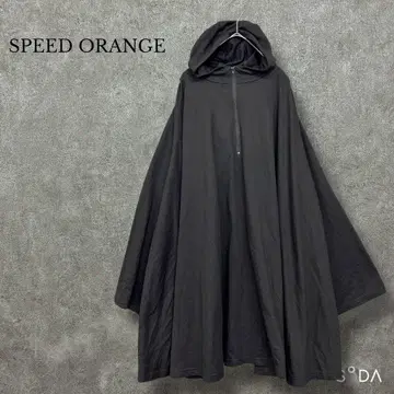 스피도 오렌지 [ F ] 후드티 플레어 슬리브 판초풍 후드티 하프 지퍼