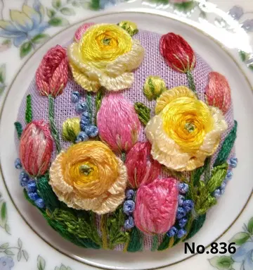 No.836 자수 브로치 핸드메이드 5cm