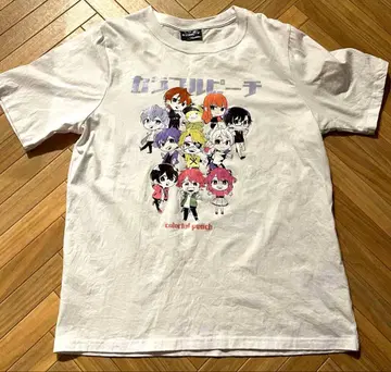 컬러풀 피치 카라피치 T셔츠 반팔 L사이즈 화이트