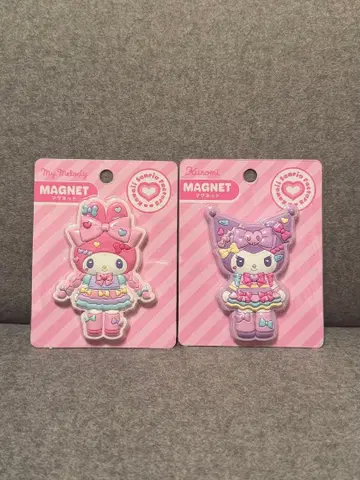 당일 발송 산리오 하라주쿠 마이멜로디 쿠로미 마그넷 2개 세트