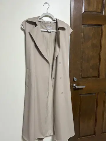 베이지 노카라 롱 베스트 새상품급