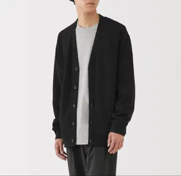 신사 이중 편직 V넥 가디건 무인양품 25aw 이번 시즌 새상품