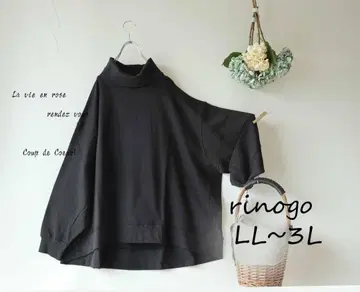 새상품 할인 LL~3L 블랙 터틀넥 풀오버 루즈 맨투맨 빅 사이즈