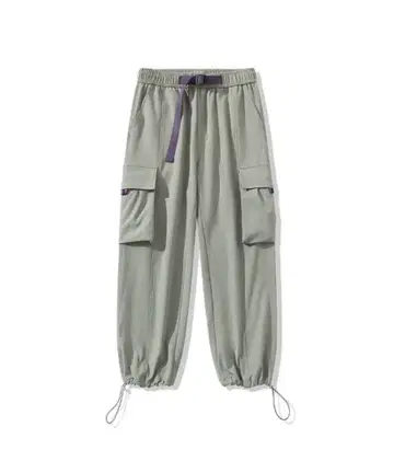 link lot 와이드 레그 나일론 카고 팬츠 바이컬러 드로 코드