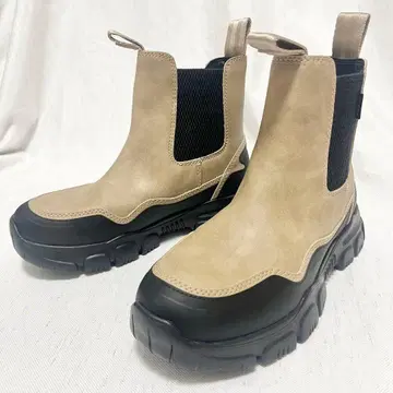 [ 미사용 ] SHAKA 샤카 첼시 부츠 사이드 고어 통굽 베이지 23