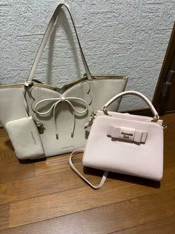 사만사 베가 베이지 토트백과 핸드백 세트