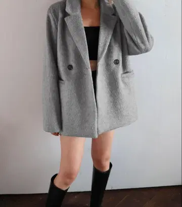 Mili affinity 셋업 샤기 테일러드 자켓 코트