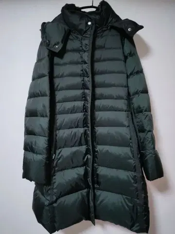 FILA 다크 그린 롱 다운 코트