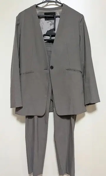 GREEN LABEL RELAXING 수트 셋업 상하의 카키 그레이