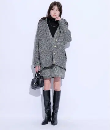 가격 인하 중 마이 스트라다 미들 트위드 자켓 36