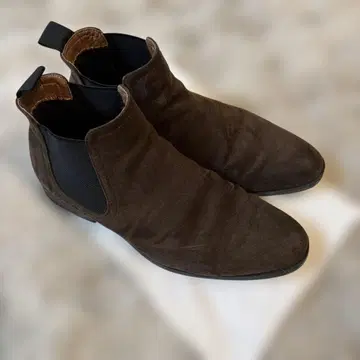 H&M 남성용 부츠 브라운 스웨이드 사이드 고어 부츠