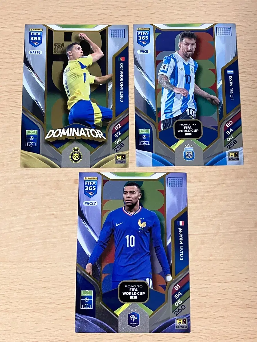 아드레날린 FIFA365 메시/음바페/호날두 외 파워 카드 12종