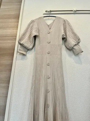 SNIDEL 베이지 니트 원피스 원사이즈