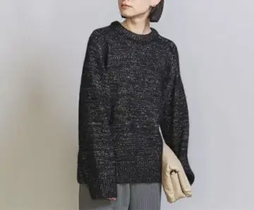 BEAUTY&YOUTH 모헤어 블렌드 라메 니트 풀오버 F 블랙