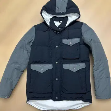 Lee 후드 부착 다운 자켓 네이비/그레이