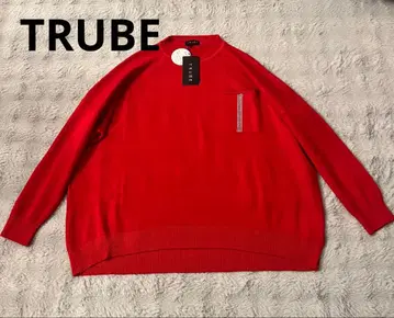 새상품 TRUBE 레드 루즈핏 긴팔 니트 LL XL