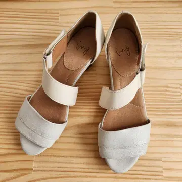 [ ing ] 베이지 그레이 오픈토 샌들