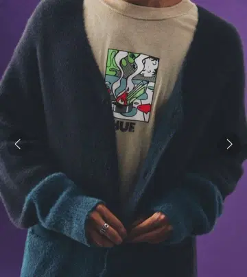 새상품급 HUF 하프 MERGED CARDIGAN HUF 가디건