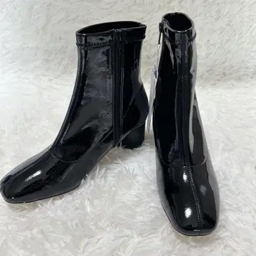 글로벌 워크 미사용 새상품 에나멜 부츠 L 사이드 지퍼